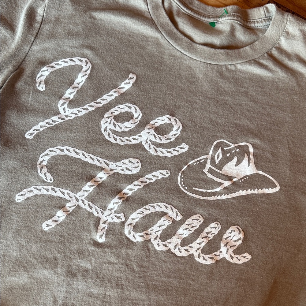 Yeehaw western t shirt light grey
